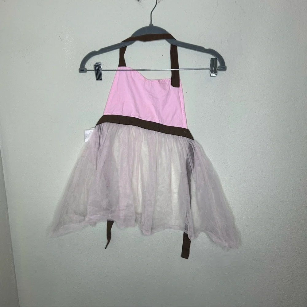 Pottery Barn Kids Pink and Brown Tutu Apron OS